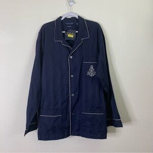 Polo Ralph Lauren Mens blue crest button down long sleeve pajama shirt L NWT